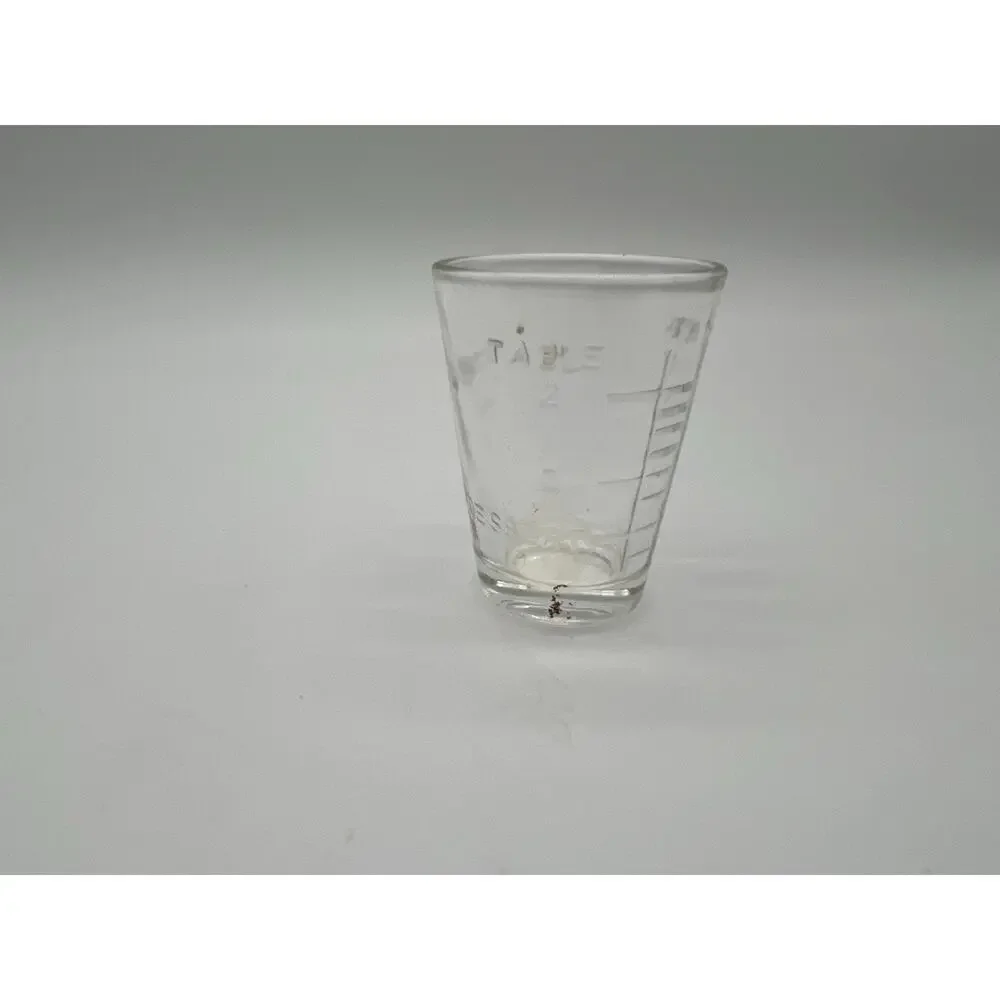 Vintage Clear Glass Measuring Jigger Shot Glass | 30 mL | Oz tsp Graduated Bar